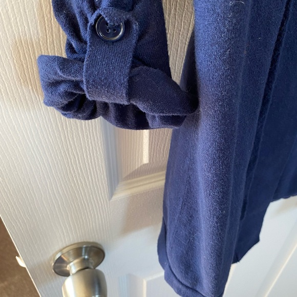 Express navy 3/4 length sleeve cardigan size M - Picture 3 of 4